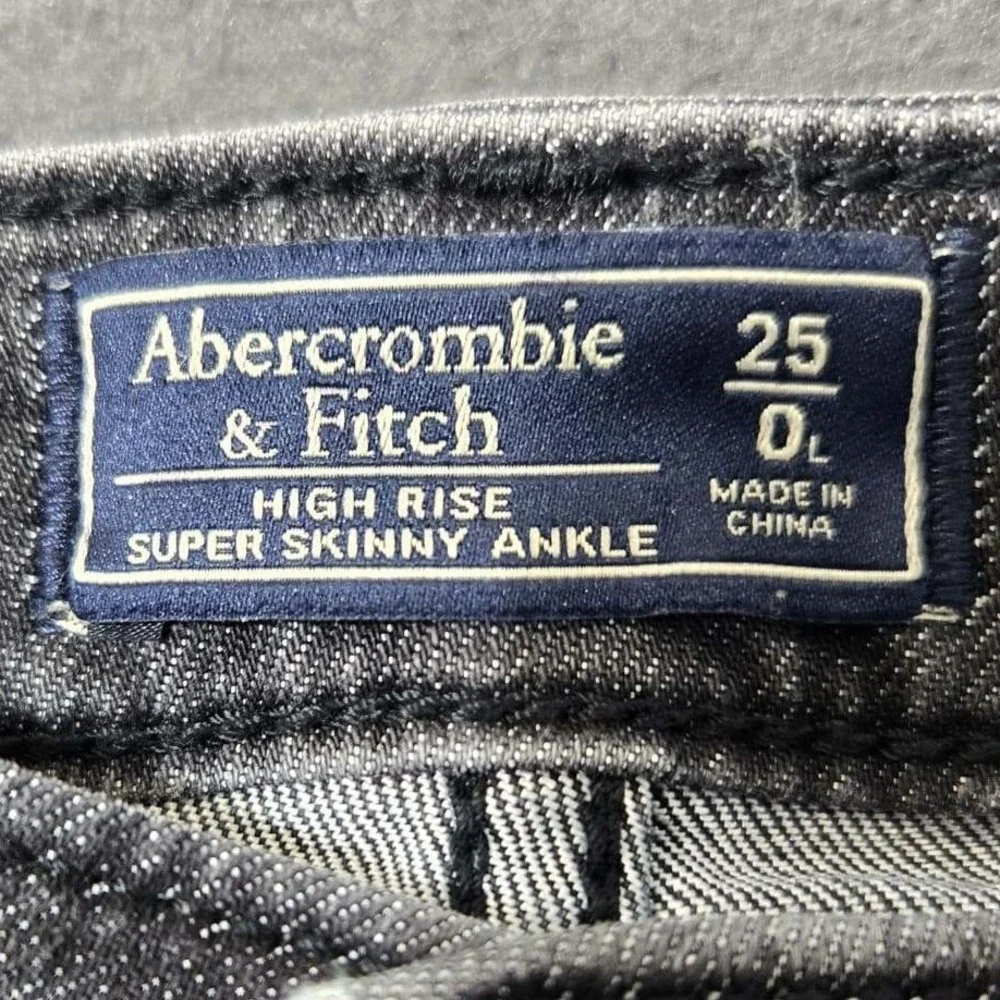 Abercrombie‎ & Fitch Super Skinny Ankle High Rise Womens 0/25 Faded Black Jeans